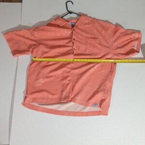 Men's Bermuda Bay Button Front Hawaiian Short Sleeve, Orange, Size 2XL